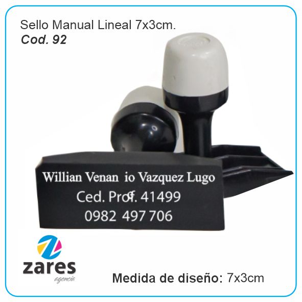Sello Manual Lineal 7x3cm. -PPV086